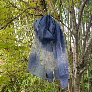 Light blue silk/wool blend Saachi sparkly scarf